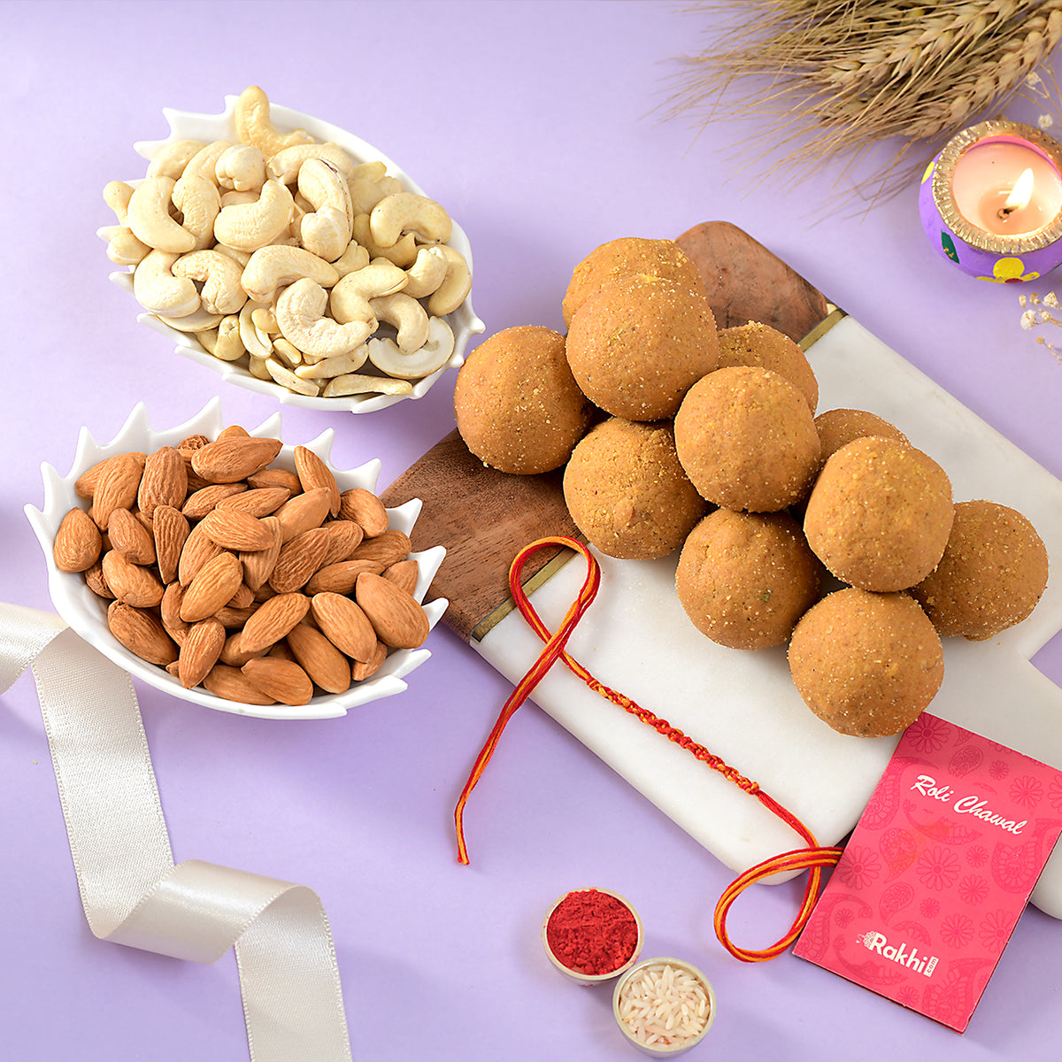 Bhai Dooj Delight with Ladoo and Dry Fruits