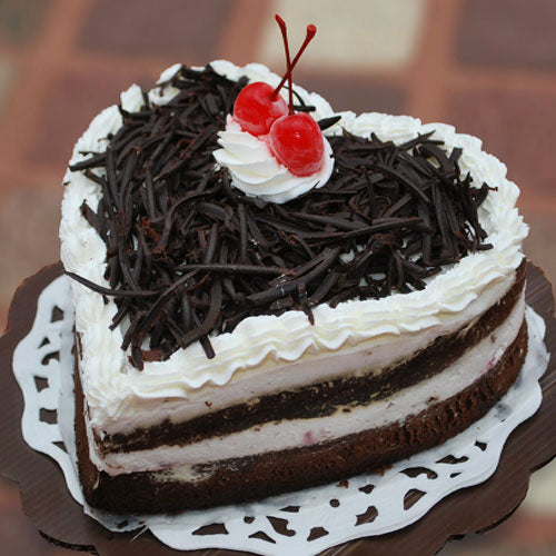 Heart Shape Black Forest Delicious Cake