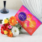 Mixed Roses and Gerberas Chocolate Gift