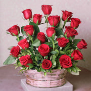 Classic Red Rose Basket