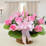 Perfect Pink Rose Basket with