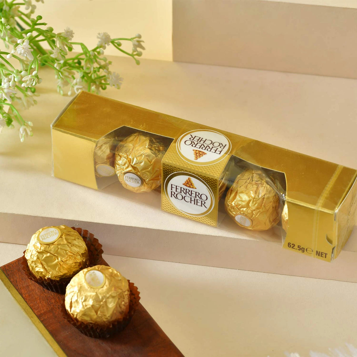 Designer Diya with Ladoo & Ferrero Rocher- Bhai Dooj Gift