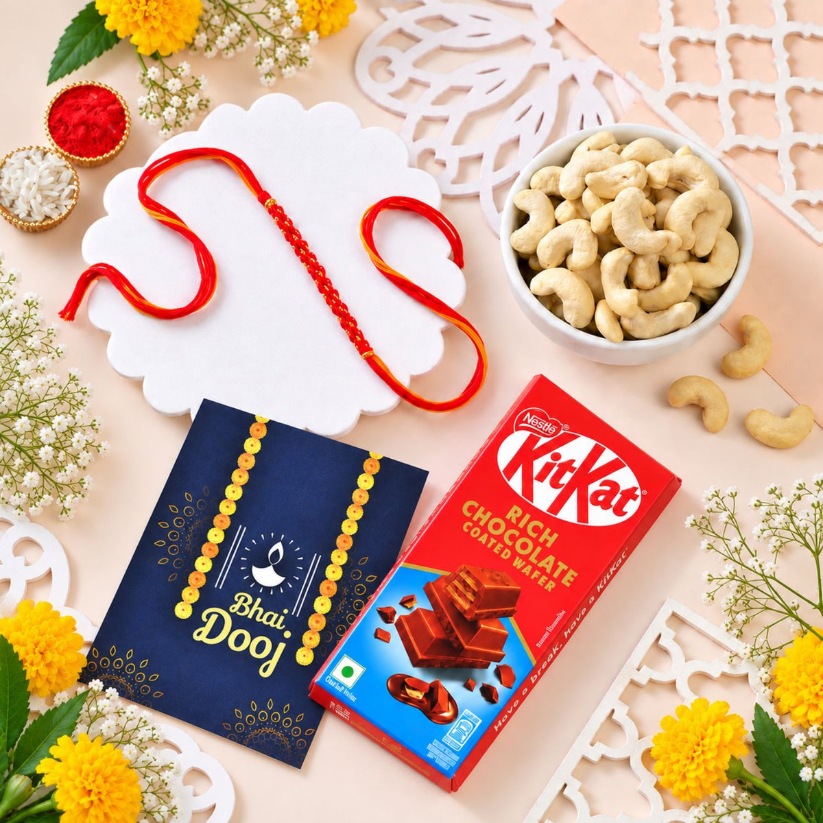 Bhai Dooj Dhaga with KitKat Chocolate
