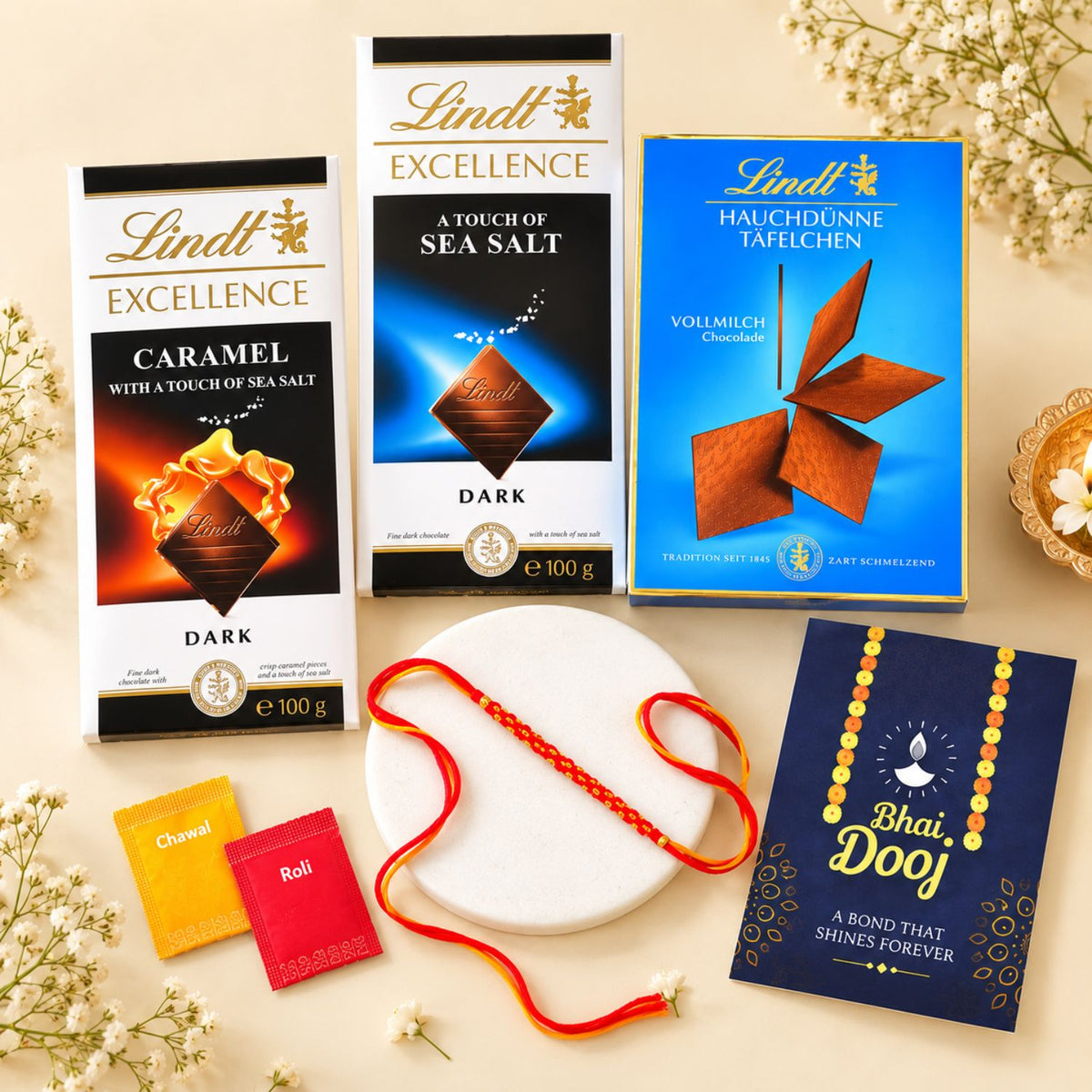 Delightful Lindt Chocolates with Bhaidooj Gift