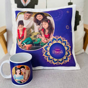 Diwali Personalized Photo Mug and Cushion with Combo
