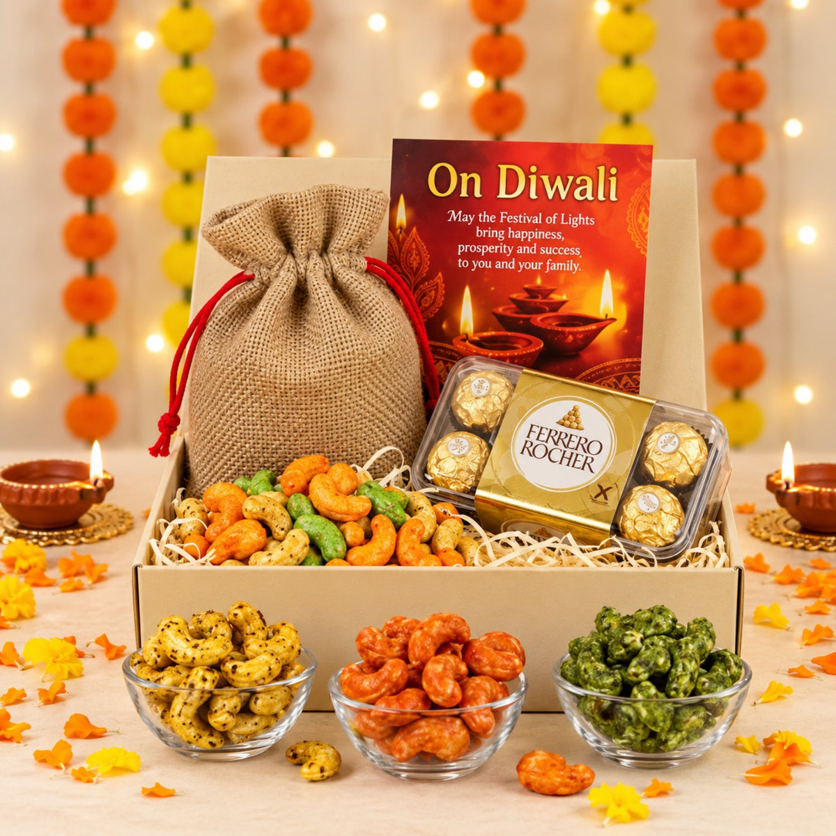 Exotic Flavour Nut s and Chocolate Diwali Gift