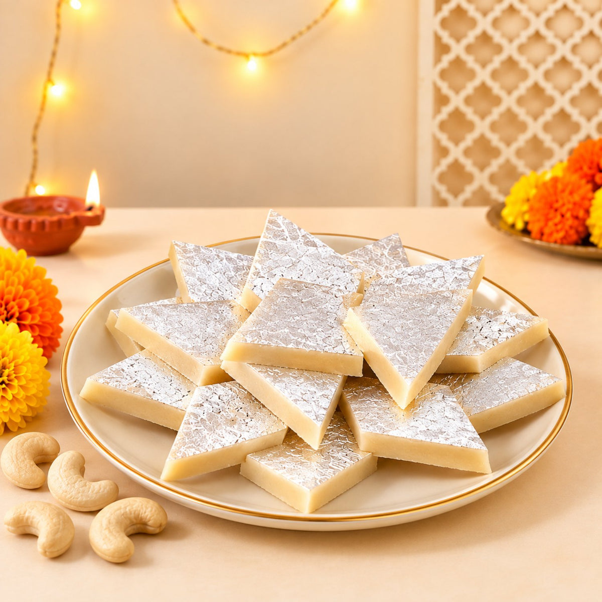 Diwali Special Chocolate Box with Kaju Katli and Almonds Gift Set