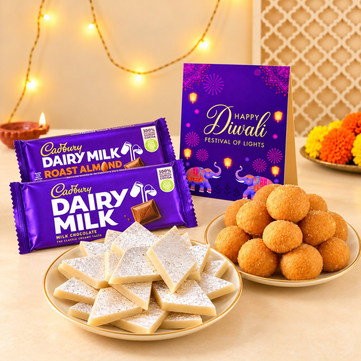 Diwali Mithai and Imported Chocolate Diwali Surprise Box