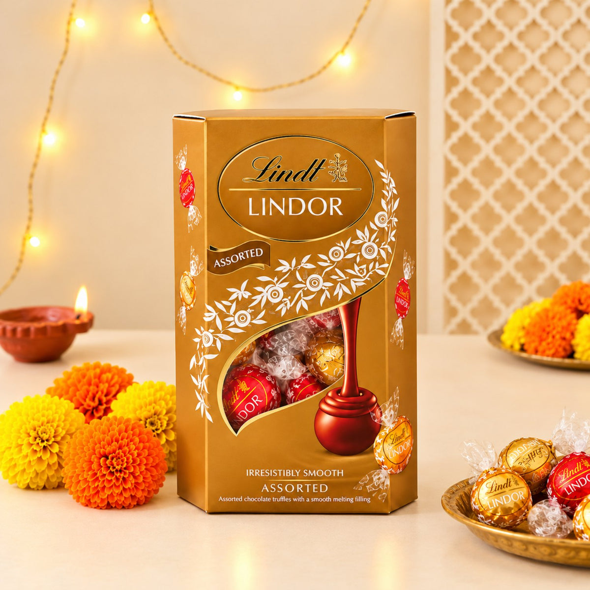 Diwali Special Lindt Lindor and Excellence Chocolate Duo with Ferrero Rocher Gift