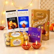 Diwali Special Lindt Lindor and Excellence Chocolate Duo with Ferrero Rocher Gift