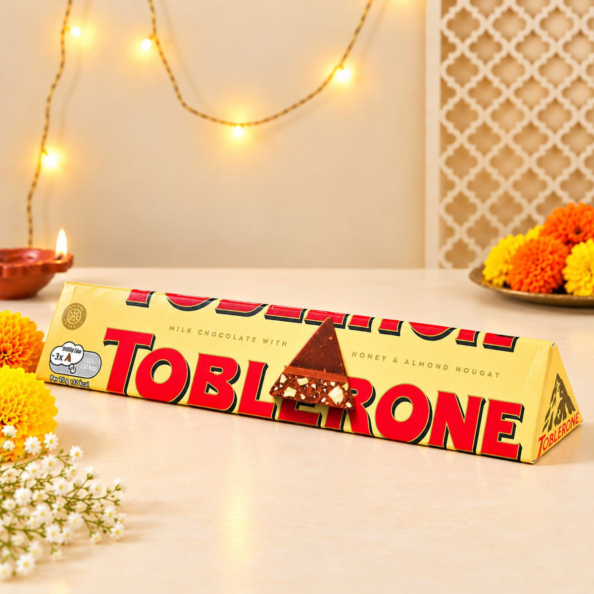 Premium Lindt Lindor Chocolates with Toblerone and  Earthen Diyas on Diwali