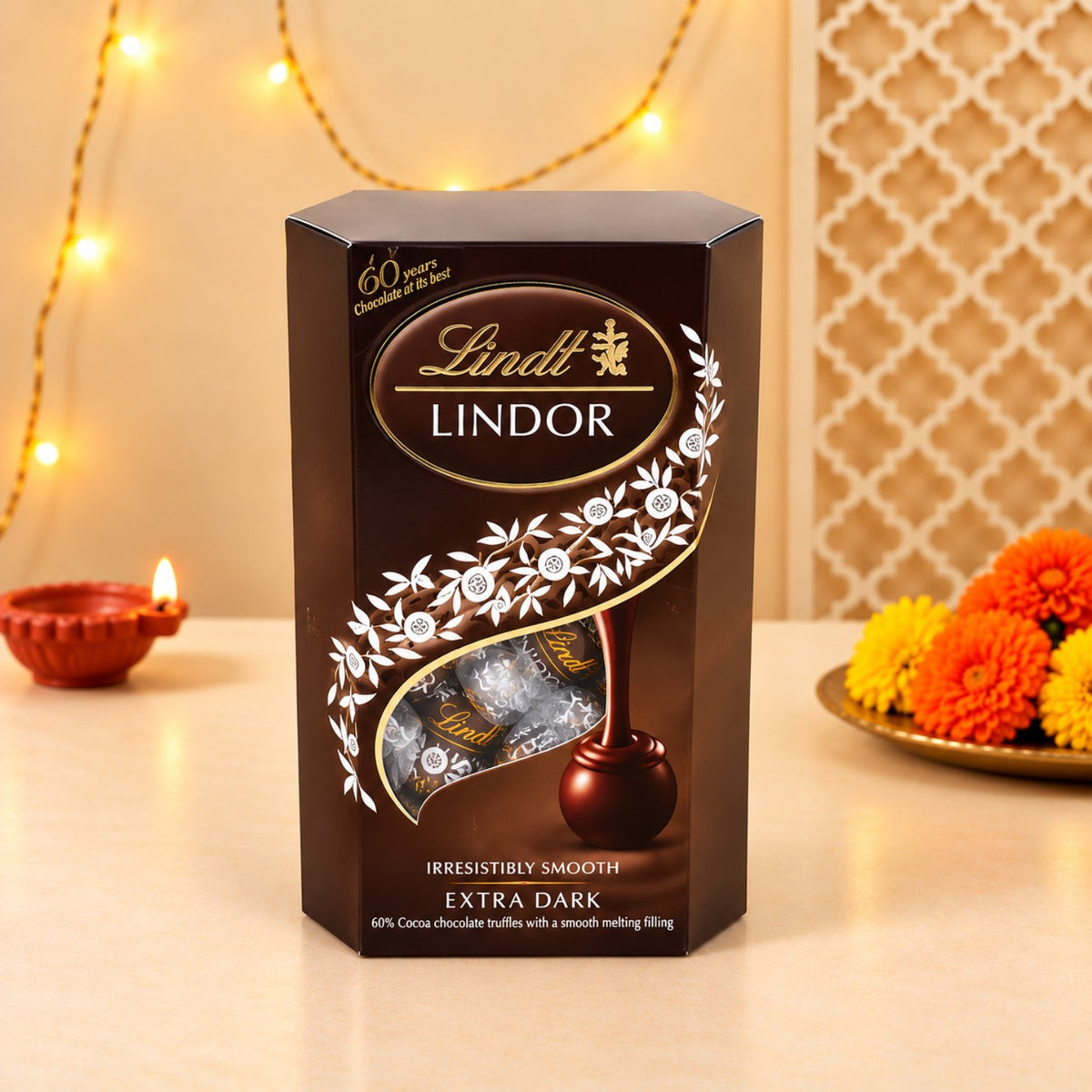 Premium Dark Chocolate Trio with Diwali Diyas