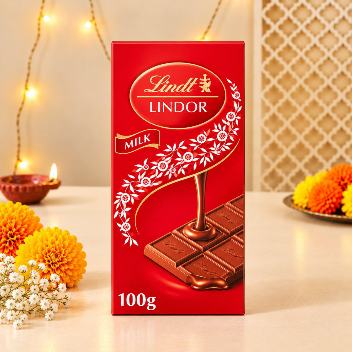 Lindt Lindor Milk Chocolate Duo with Almonds Diwali Festive Gift