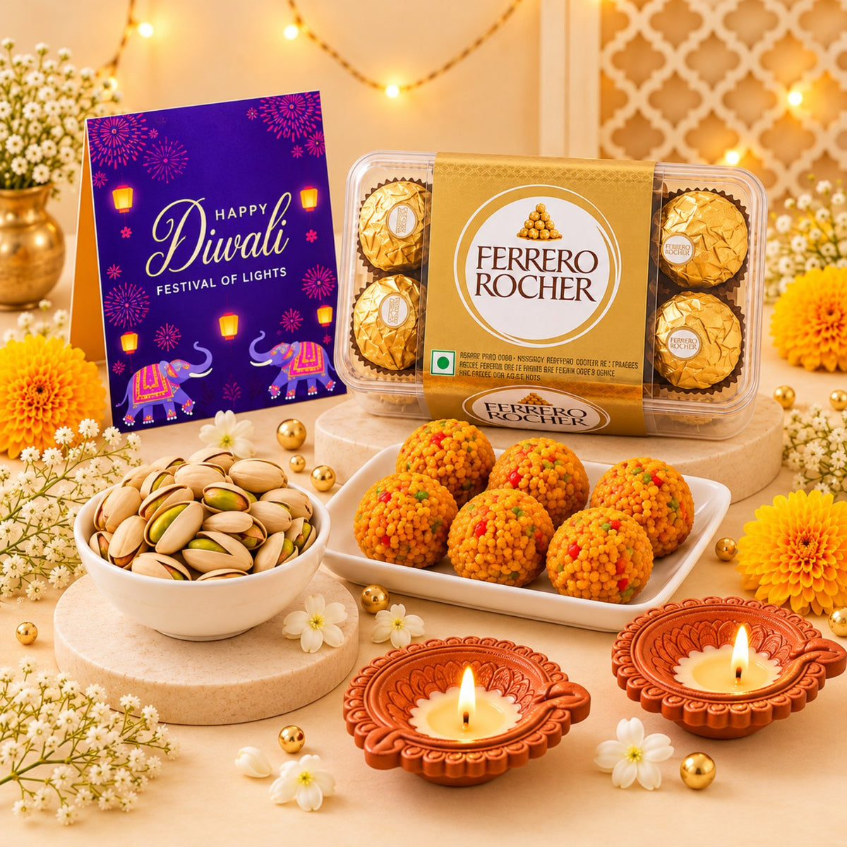 Royal Diwali Nuts with Chocolate and Mithai Hamper