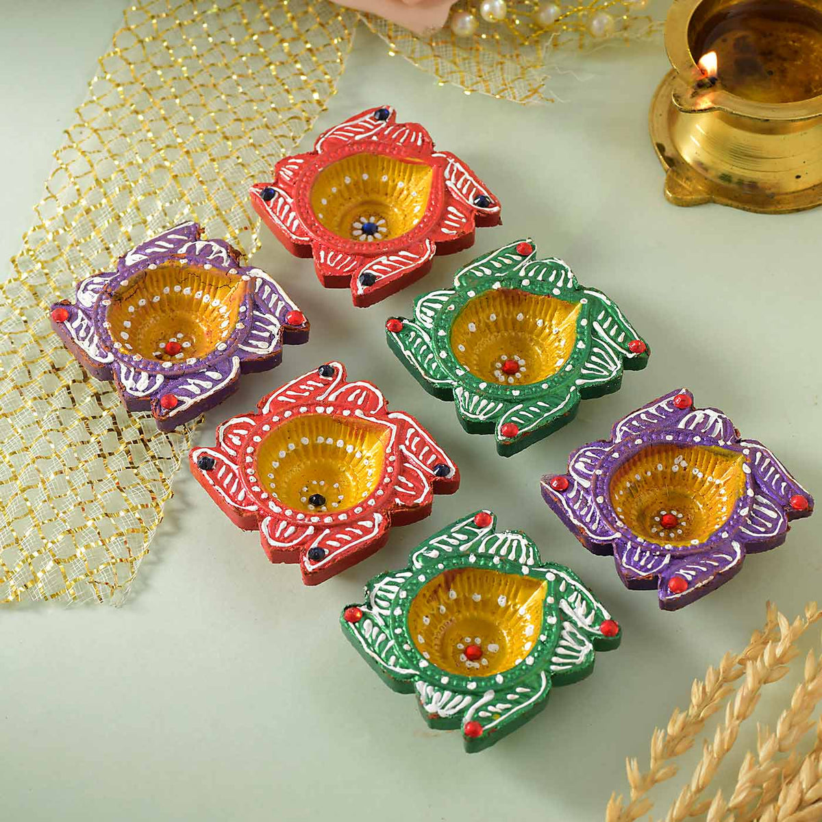 Mathura Pedda With Diwali Earthen Diya