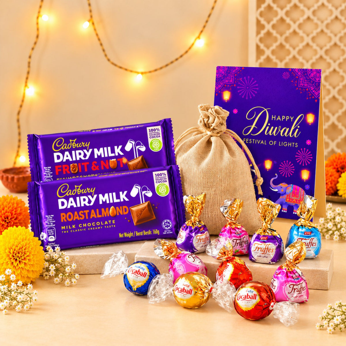 Imported Dairy Milk and Assorted Chocolates Festive Gift Box