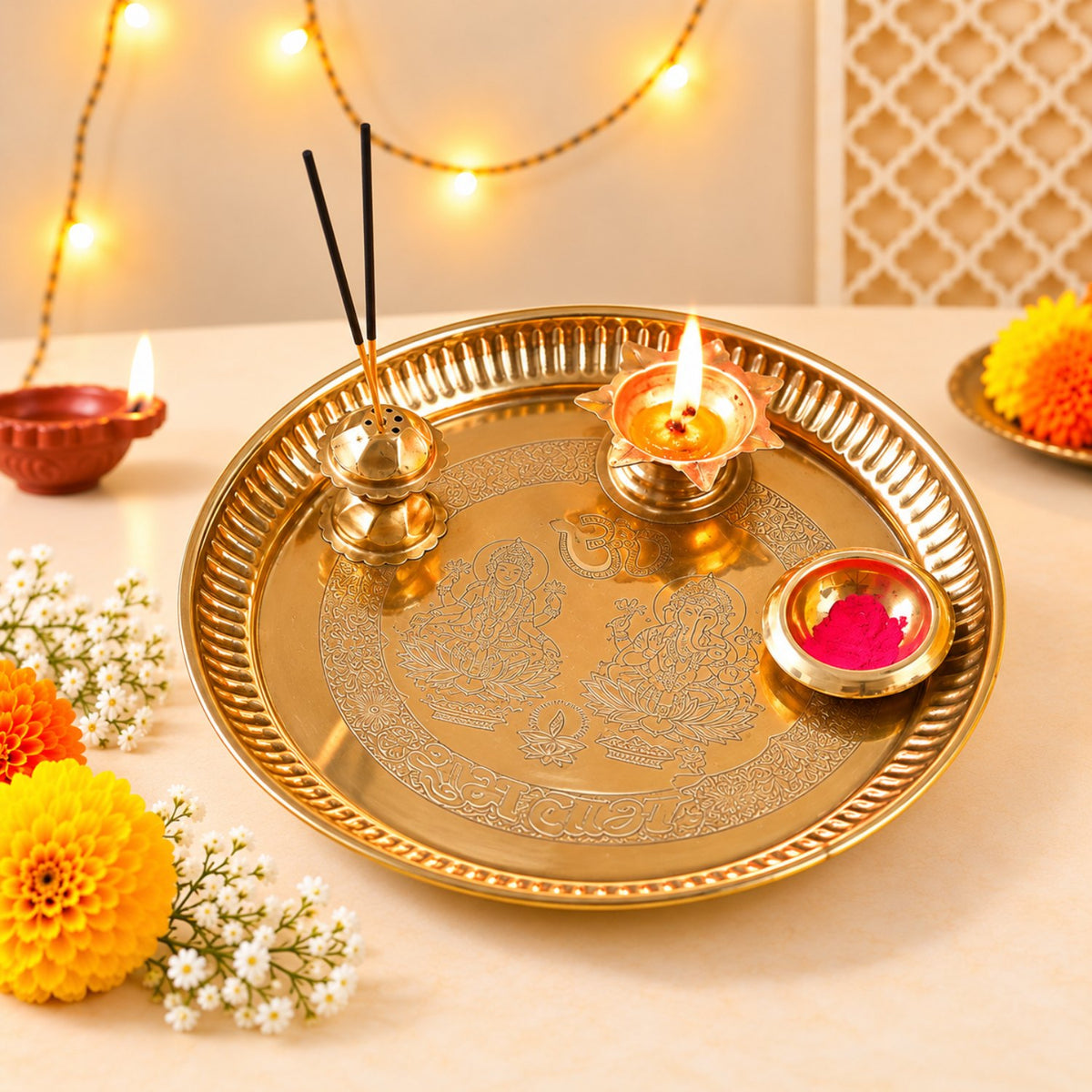 Diwali Shagun Thali Dry Fruit & Chocolate Hamper