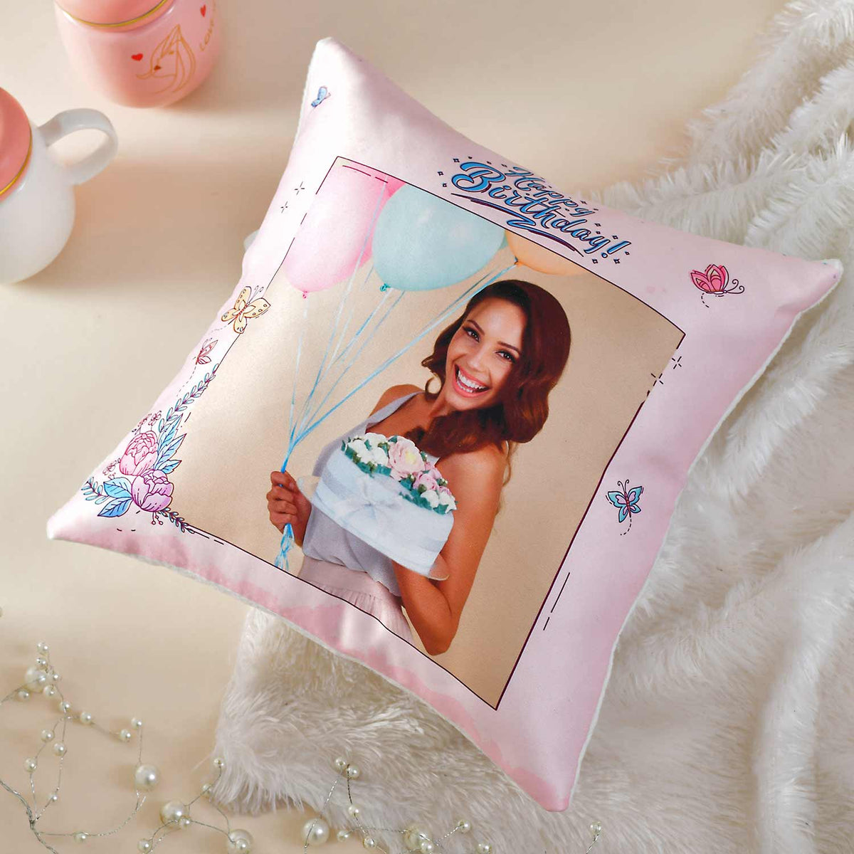 Personalized Birthday Photo Cushion