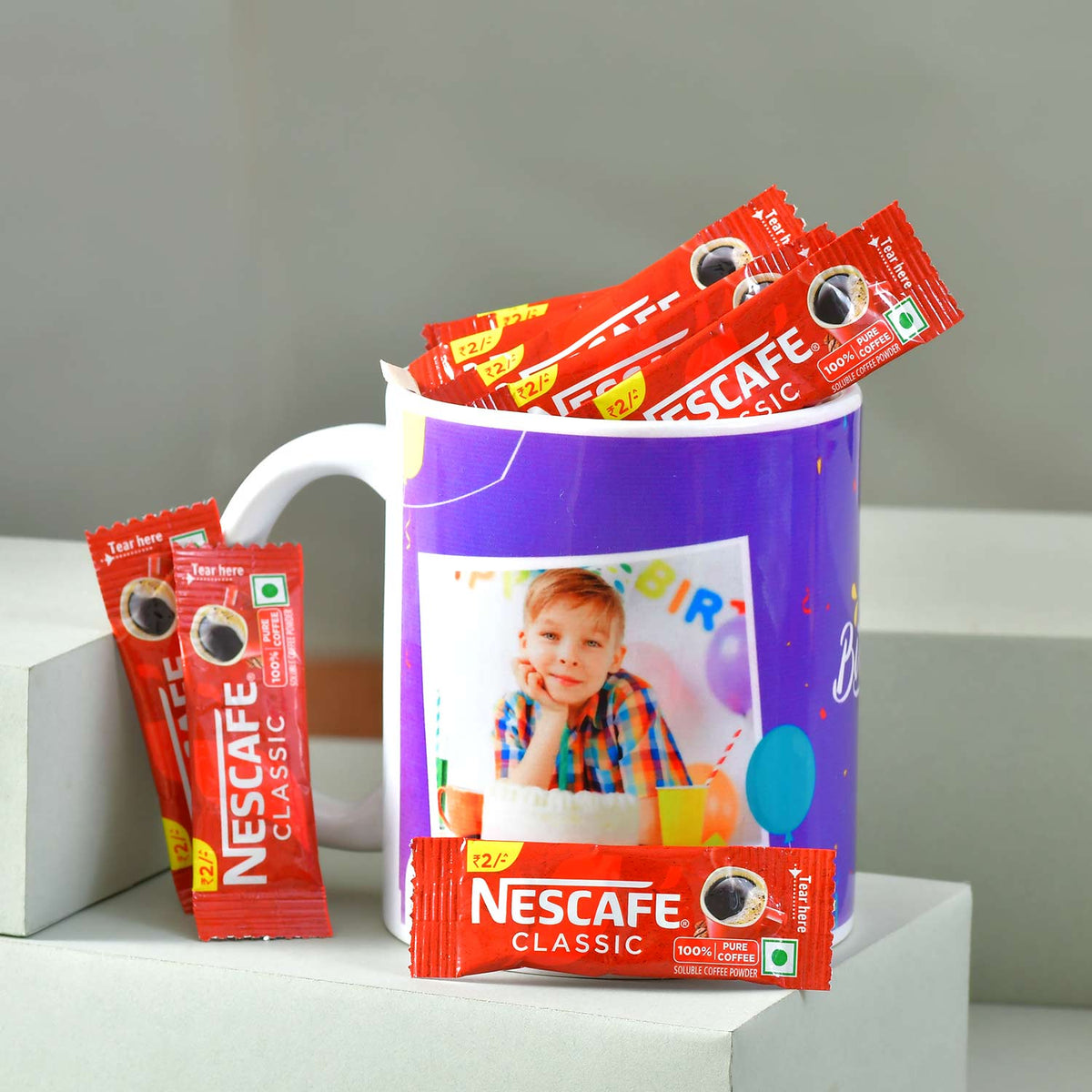 Personalized Birthday Photo Mug with Coffee