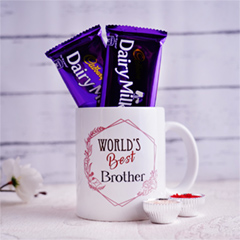 Best Brother Mug with 2 Dairy Milk Fruit and Nut