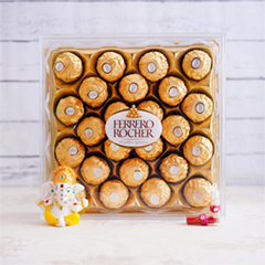 24 Pieces Ferrero Rocher Chocolates and Ganpati for Bhai Dooj