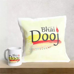 Happy Bhai Dooj Mug n Cushion Combo