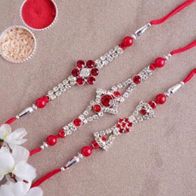 Stone Rakhi Set of Three
