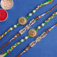 Gorgeous Stone Rakhi Set of Four
