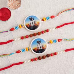PUBG and Rudraksha Rakhi (Set of Four)