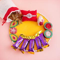 Silver Rakhi with Rakhi Puja Thali