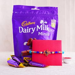 Peacock Rakhi with Dairy Milk Minis
