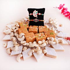 Two Rakhis with Haldiram Sweets N Cashews