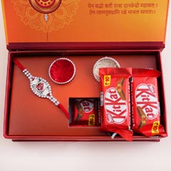 Silver Rakhi with Chocolates in Signature Box