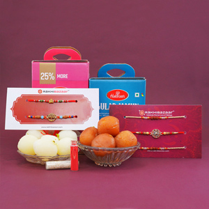 Set of Five Rakhi with Haldiram Sweets Combo