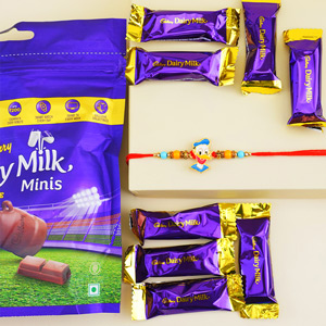 Donald Duck Cartoon Kids Rakhi with Chocolates