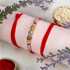 Silver Beads Traditional Rakhi