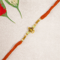 Lord Ganesha Crystal Bead Rakhi