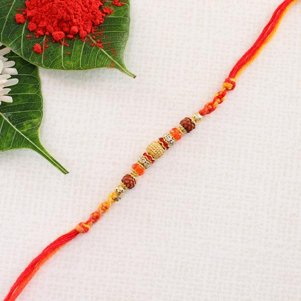 Send Fancy Orange Red Rakhi Online