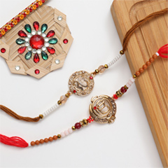 Ek Onkar Set of  2 Rakhis - Rakhi Sets to Australia