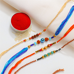 Colorful Set of 4 Rakhis - Exclusive Rakhi to Australia