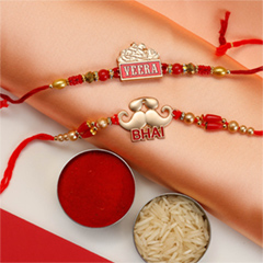 Veera & Bhai Set of Two Rakhis - Rakhi Cards to Australia