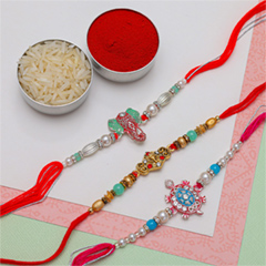 Set of 3 Ganesha and Tortoise Rakhis - Rakhi Sets to Australia