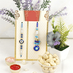 Bhaiya Bhabhi Rakhi Pair with Cashew - Bhaiya Bhabhi Rakhi to UK