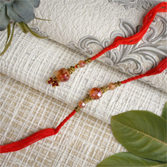 Magnificent Crystal Stone Bhaiya Bhabhi Rakhi Set - Bhaiya Bhabhi Rakhi to UK