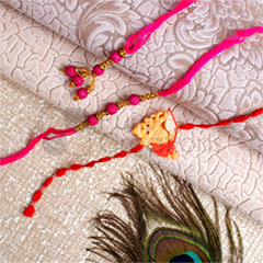 Bhaiya Bhabhi with Ganesha Kids Rakhi - Bhaiya Bhabhi Rakhi to UK