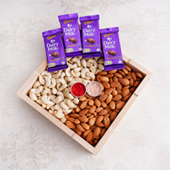 Dryfruits N Chocolates Tray for Bhaiya - Bhai Dooj Gifts to Noida