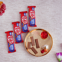 KitKat Chocolate Set with Puja Thali - Bhai Dooj Chocolates