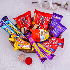 Bhai Duj Chocolates Combo with One Wooden Basket