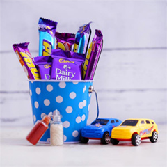 Chocolate Bucket and Toy Cars Bhai Dooj Combo - Bhai Dooj Gifts for kids
