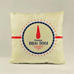 Printed Bhai Dooj Celebration Cushion - Bhai Dooj Gifts to UAE